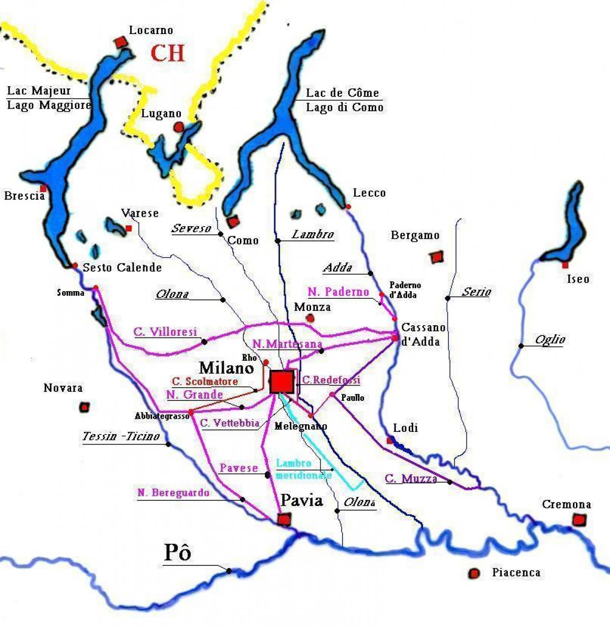 карта Мілана Навільі район