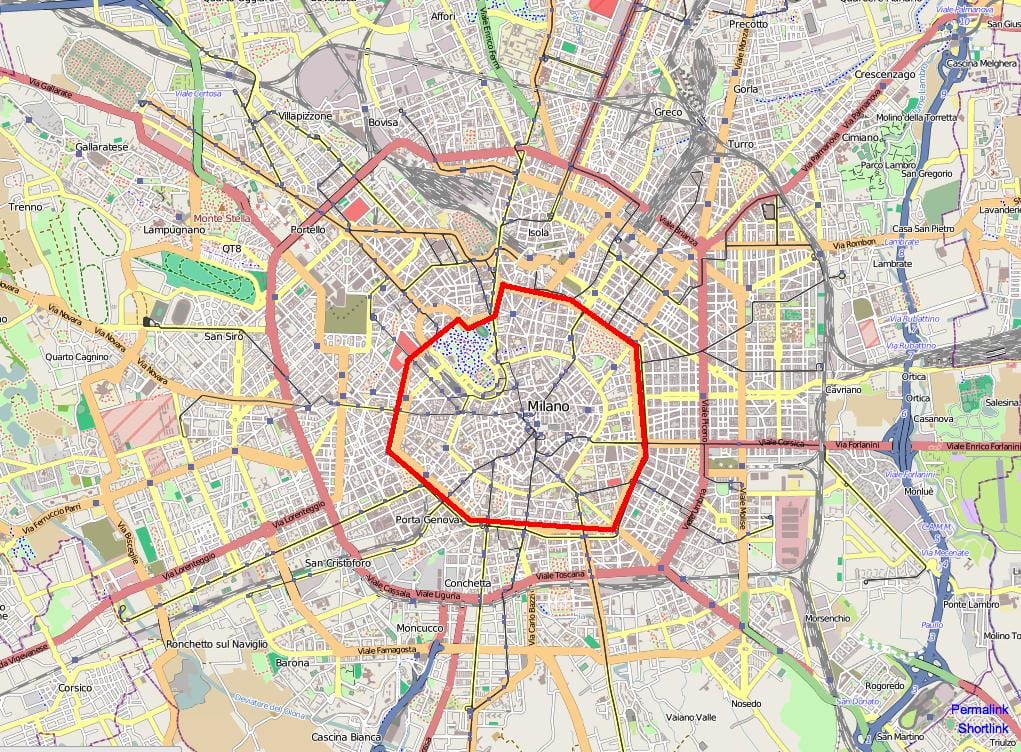 куточок Мілан з картою