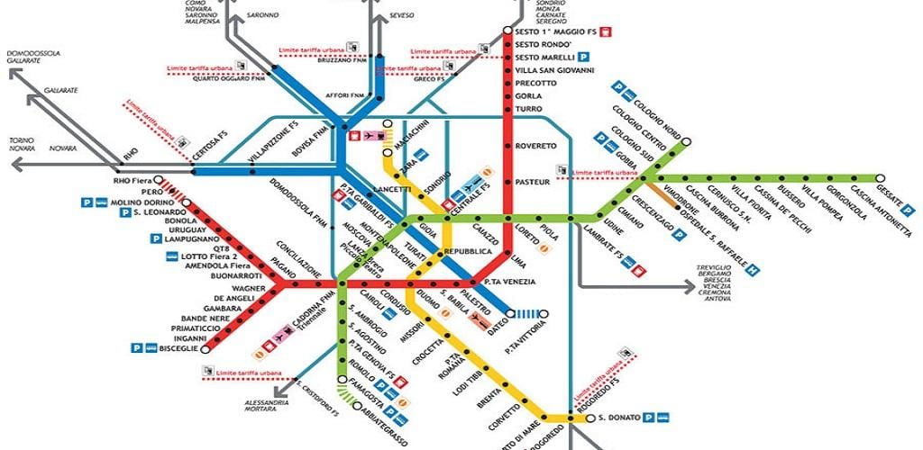 карта метро Мілана