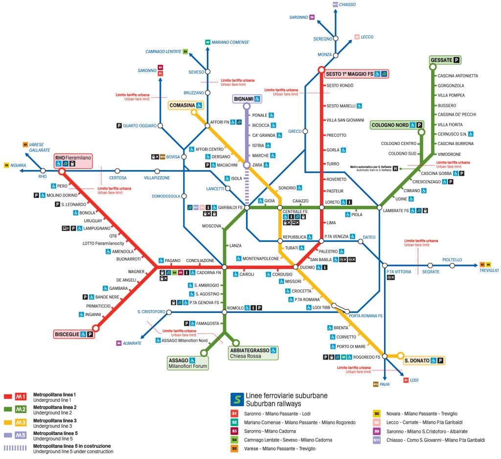карта банкоматів Мілано