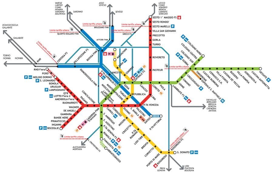 Мілан карта метро