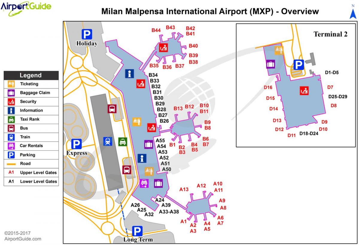 аеропорт Мілан Мальпенса карті
