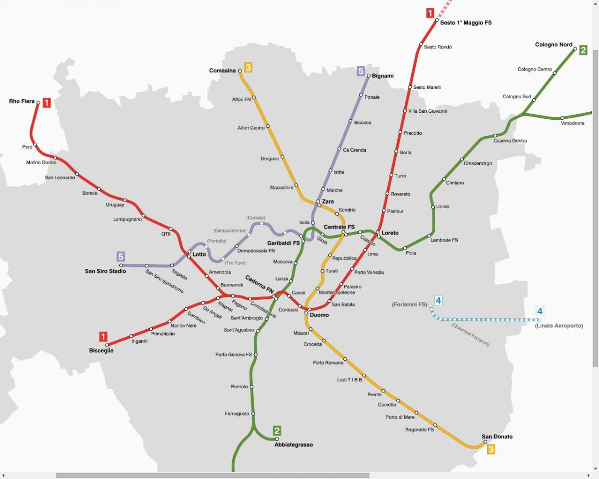 карта банкоматів Мілано трамвай