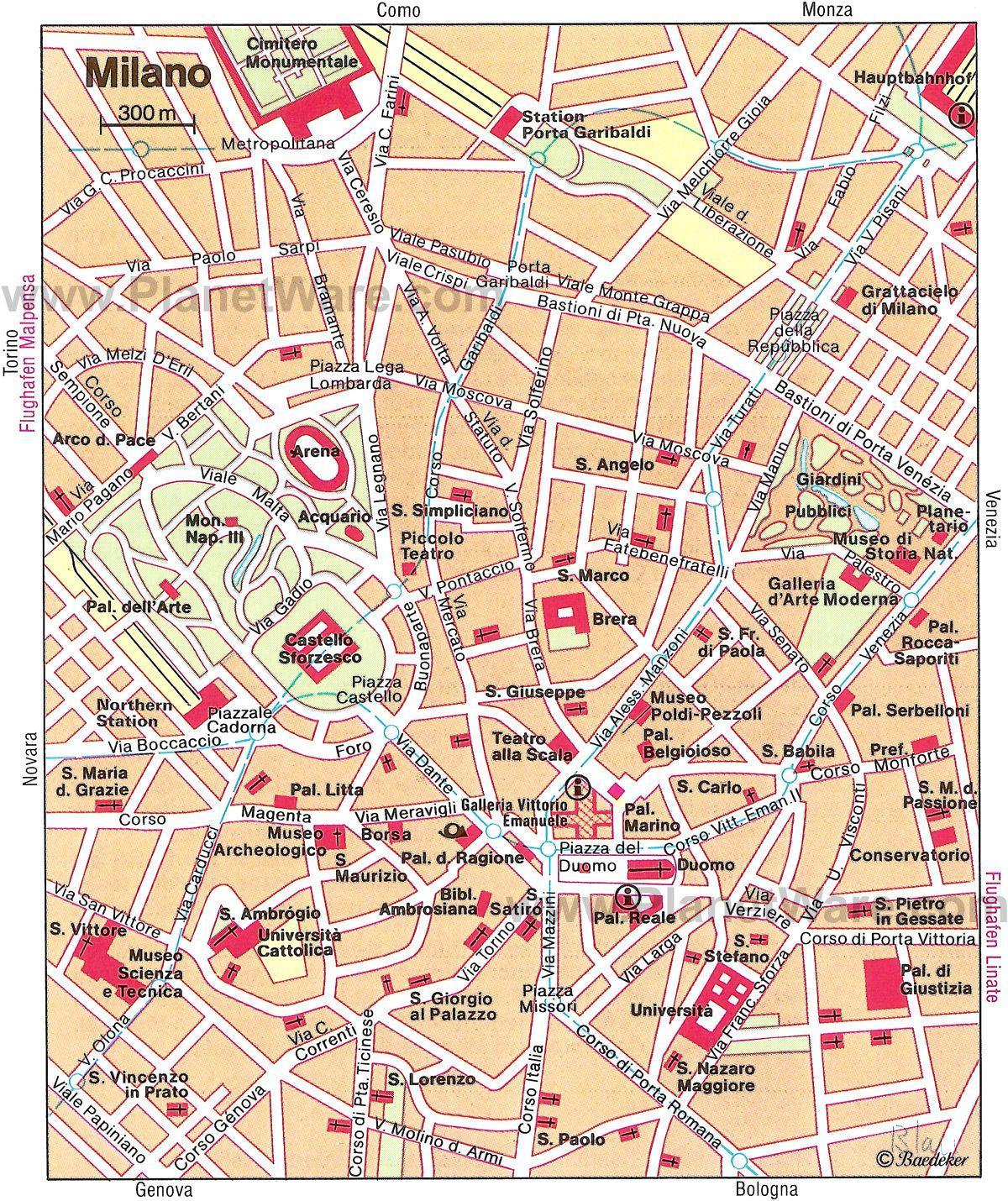 Мілан Італія карта туриста