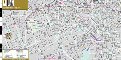Карта вулиць центру міста Мілан 
