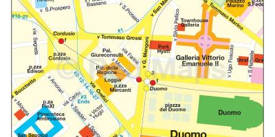 Карта магазинів Мілана вулиця